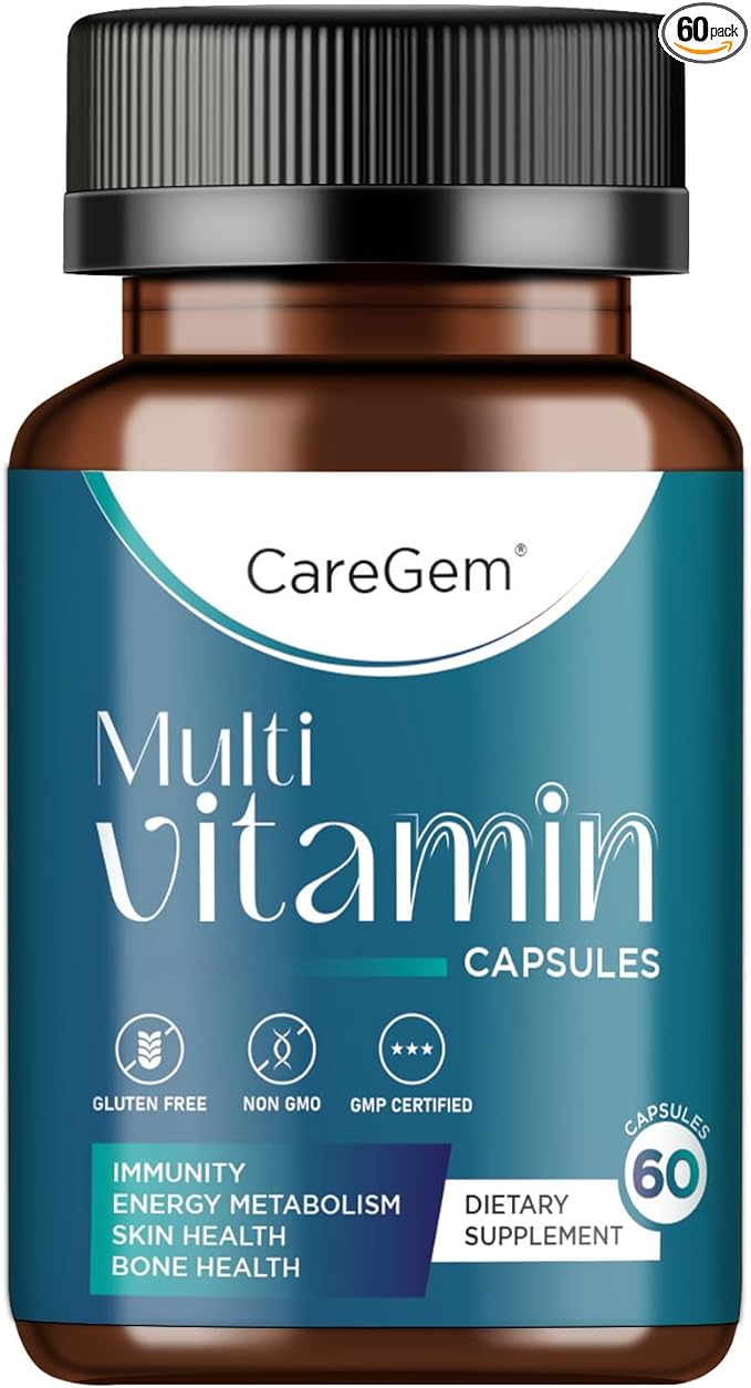 CareGem Multivitamin for Men & Women – Daily Energy, Mood & Vision Support – Collagen, Vitamin D3, Lutein, Zeaxanthin – 60 Capsules