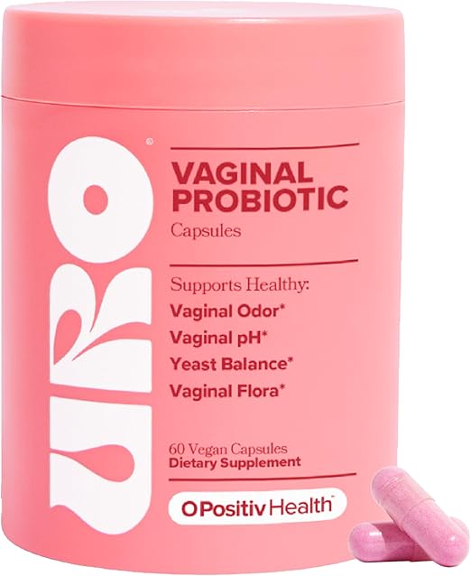 O Positiv URO Vaginal Probiotic for Women – pH Balance, Odor Control & Intimate Health – Prebiotics & Lactobacillus Blend – Vegan, Non-GMO – 60 Capsules