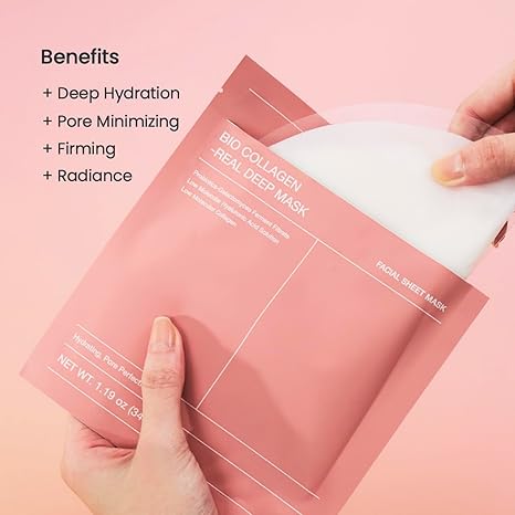 BIODANCE Bio-Collagen Hydrogel Mask – 4-Pack Hydrating Overnight Face Masks for Pore Minimizing & Elasticity – Deep Moisturizing K-Beauty Skincare