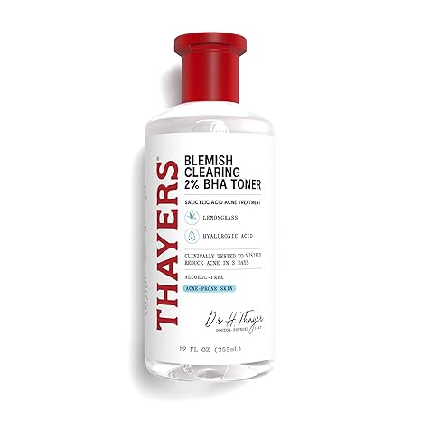 Thayers Blemish Clearing Salicylic Acid Toner – Witch Hazel, Alcohol-Free, 12oz