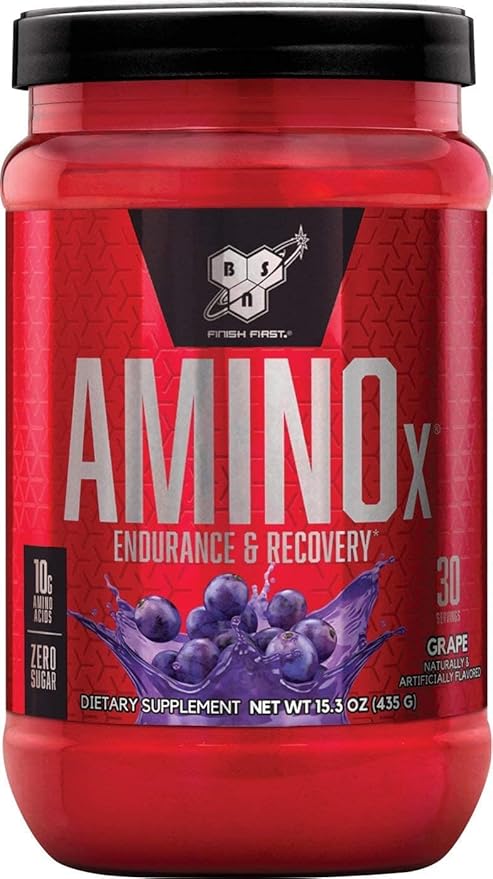 BSN Amino X Muscle Recovery & Endurance Powder – BCAAs, 10g Amino Acids, Keto Friendly, Caffeine Free, Grape Flavor, 30 Servings