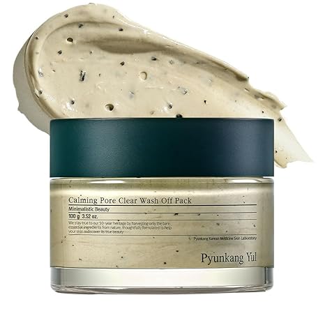 Pyunkang Yul Calming Pore Clear Wash Off Mask – Gentle Clay Mask for Sensitive, Oily & Acne-Prone Skin, Fragrance-Free, K-Beauty (100 ml)