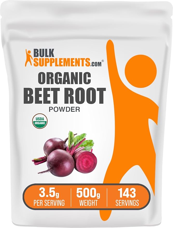 BulkSupplements.com Organic Beet Root Powder – Vegan & Gluten-Free, 3.5g Per Serving, 500g
