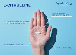 Superior Labs L-Citrulline – 3000 mg, Non-GMO, High-Potency Amino Acid, Nitric Oxide Booster, 150 Veg Capsules