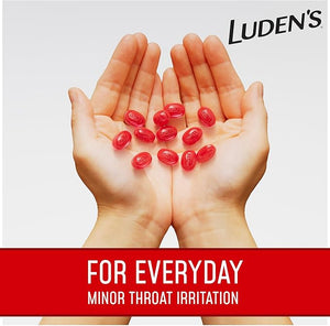 Luden's Wild Cherry Throat Drops 30 Count – Soothing Pectin-Based Relief for Dry and Irritated Throats, Great Tasting and Safe for Kids