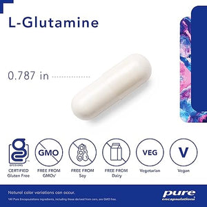 Pure Encapsulations L-Glutamine – 500 mg, Immune & Digestive Support, 90 Capsules, Free-Form L-Glutamine