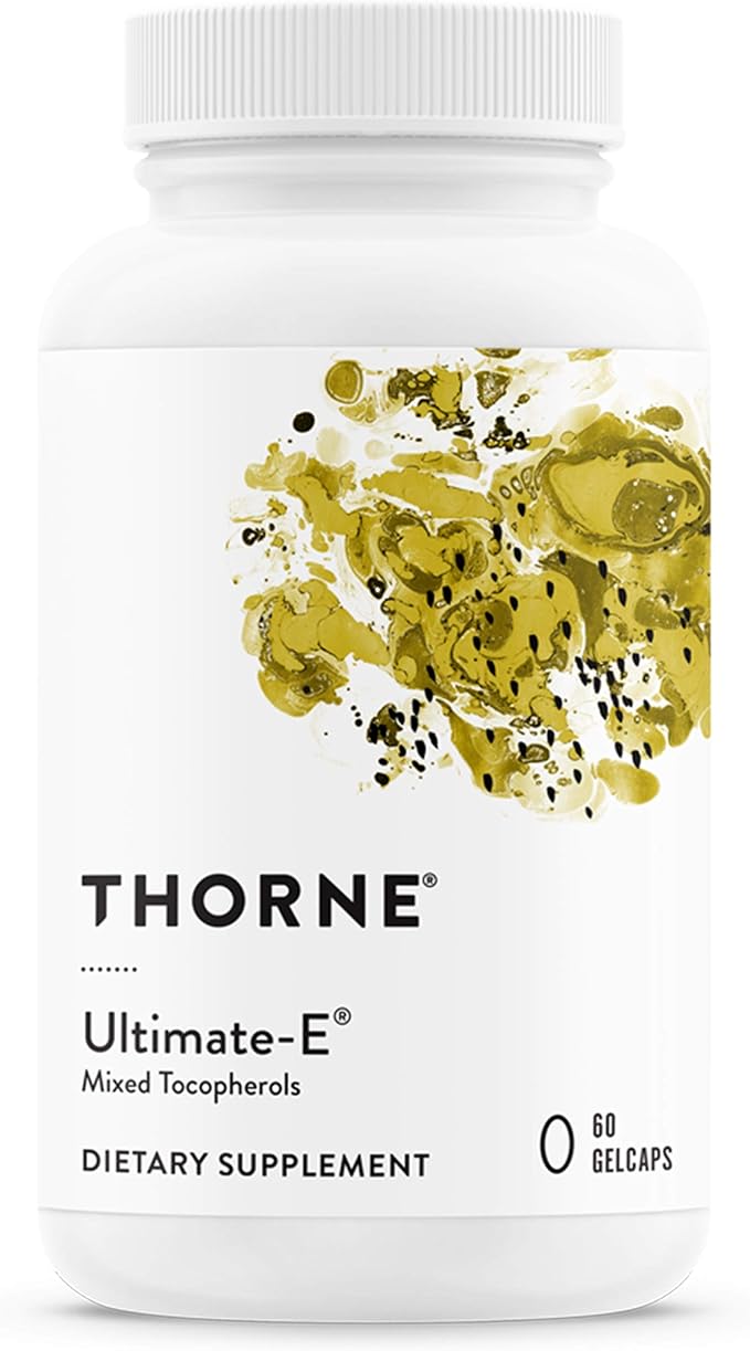 THORNE Ultimate-E – All Natural Vitamin E Complex, Mixed Tocopherols – Antioxidant, Heart, Skin & Immune Support – 60 Gelcaps