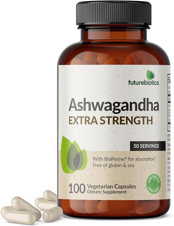 Futurebiotics Ashwagandha Extra Strength – Stress & Mood Support with BioPerine® – 150mg 20:1 Extract – Non-GMO, 100 Vegetarian Capsules