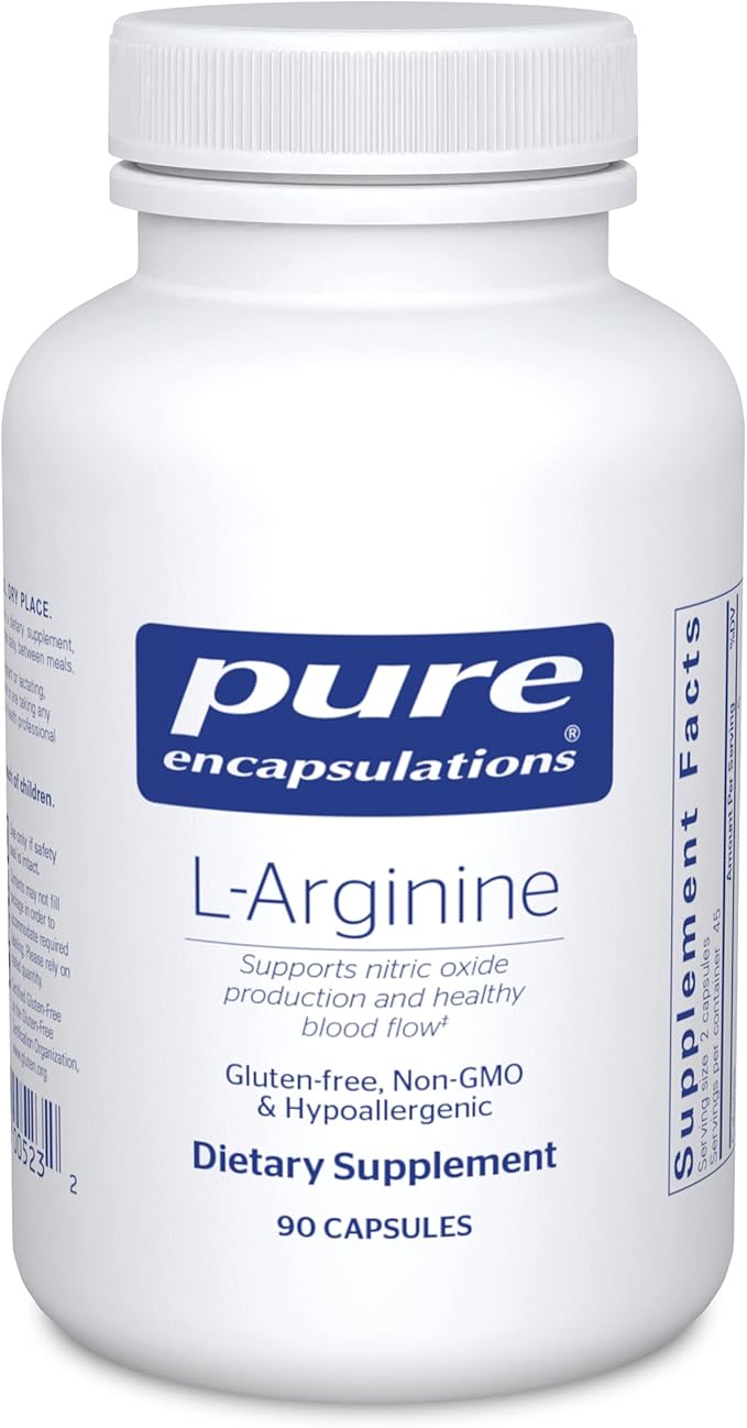 Pure Encapsulations L-Arginine 1400mg – Cardiovascular & Circulatory Support – Nitric Oxide Booster – Non-GMO, Gluten-Free – 90 Capsules