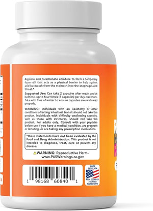 Refluxter Sodium Alginate Capsules – Natural Acid Reflux & GERD Relief, 60 Vegan Capsules – Alginate Therapy