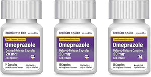 HealthCareAisle Omeprazole 20 mg Delayed Release Capsules for Frequent Heartburn Relief 42 Count
