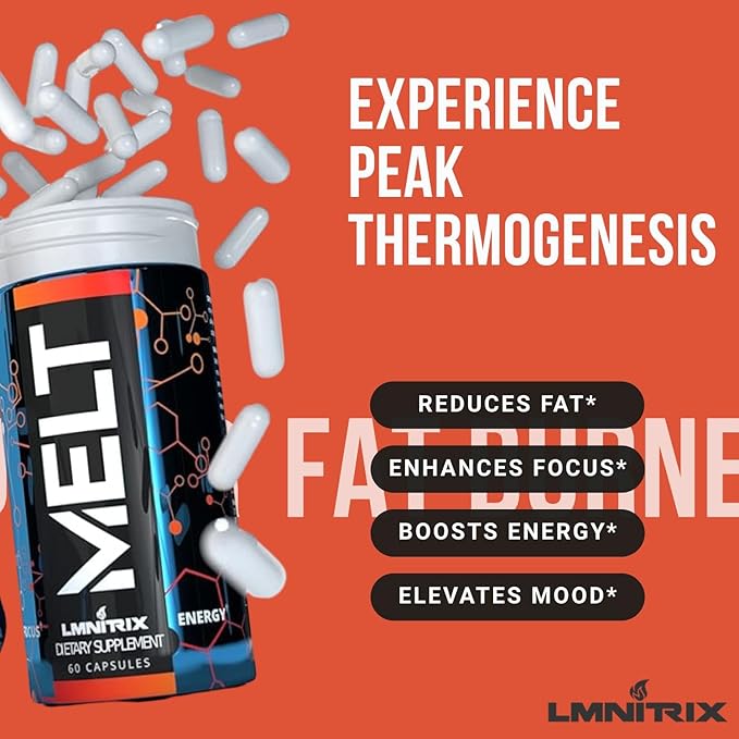 MELT EXT – Extreme Thermogenic Fat Burner | Fast Weight Loss Aid, Metabolism Booster, Appetite Suppressant & Energy Enhancer – 60 Capsules