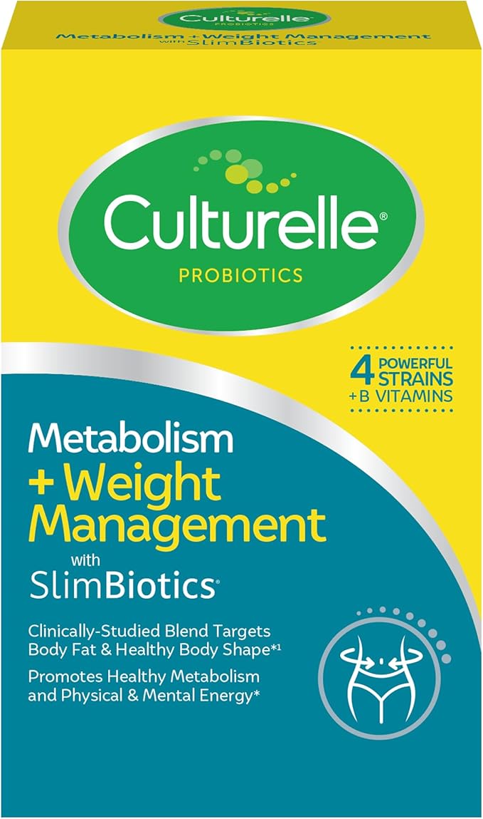 Culturelle Metabolism + Weight Management with SlimBiotics® – Daily Probiotic for Healthy Metabolism, Energy & Gut Health – 30 Capsules
