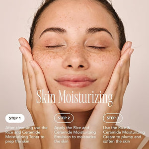 The Face Shop Rice Ceramide Moisturizing Emulsion – Rice Extract & Ceramides – Lightweight, Brightening, Hydrating Face Moisturizer – Non-Greasy, Korean Skin Care – 150ml