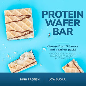 WonderSlim Protein Wafer Snack Bar Variety Pack – 15g Protein, Low Sugar, 0mg Cholesterol, Crunchy, 5 Flavors, 5ct