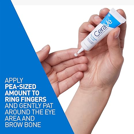 CeraVe Eye Repair Cream – Under Eye Cream for Puffiness & Bags, Hyaluronic Acid, Niacinamide, Ceramides, Oil-Free, Ophthalmologist Tested, 0.5 oz