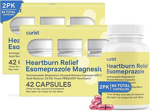 Curist Esomeprazole 20mg Capsules – 84 Count – Delayed-Release Acid Reducer for Frequent Heartburn Relief