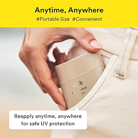 Abib Airy Sunstick SPF50+ Korean Sunscreen Stick, Semi-Matte, No Whitecast, Water Resistant, Portable Sun Protection Bar