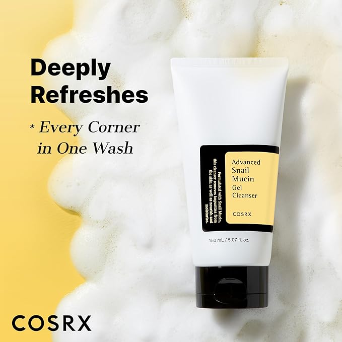 COSRX Snail Mucin Gel Cleanser – Gentle Korean Face Wash for Sensitive Skin