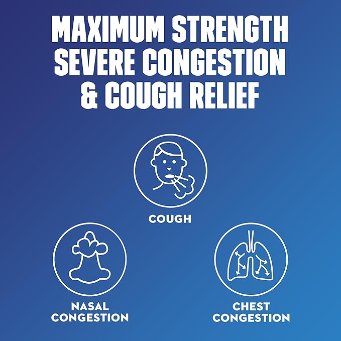 Mucinex Fast-Max Severe Congestion & Cough – Maximum Strength Multi-Symptom Cold Relief Liquid