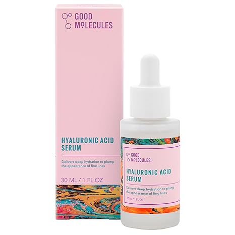 Good Molecules Hyaluronic Acid Serum – Ultra Hydrating, Non-Greasy, Plumping Facial Moisturizer – Vegan, Fragrance Free – 1 fl oz