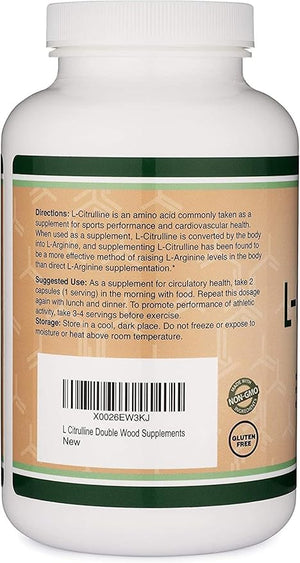 Double Wood L Citrulline Capsules – 1,200mg Per Serving, 210 Count, Nitric Oxide Booster & Muscle Recovery Supplement