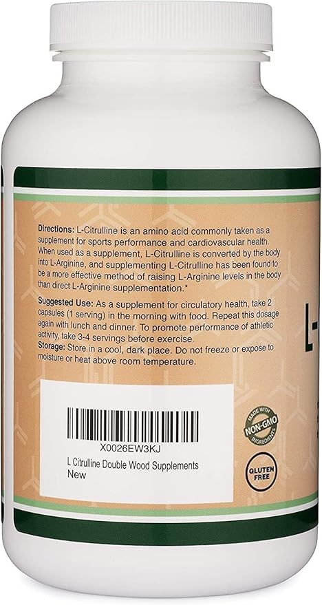 Double Wood L Citrulline Capsules – 1,200mg Per Serving, 210 Count, Nitric Oxide Booster & Muscle Recovery Supplement