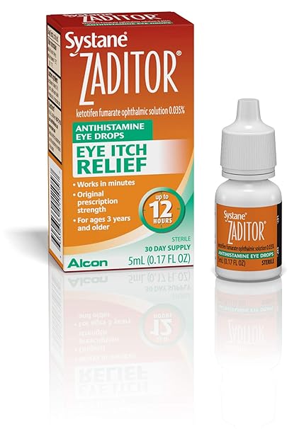 aditor Antihistamine Eye Drops – 5 mL – 12-Hour Itchy Eye Relief – Original Prescription Strength