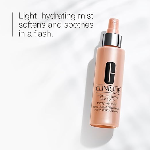 Clinique Moisture Surge Oil-Free Face Spray – Hydrating, Soothing, Thirsty Skin Relief, All Skin Types, Fragrance-Free, 4.2 oz