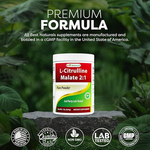 Best Naturals L-Citrulline Malate 2:1 Powder – 1 lb, High-Potency Workout Supplement