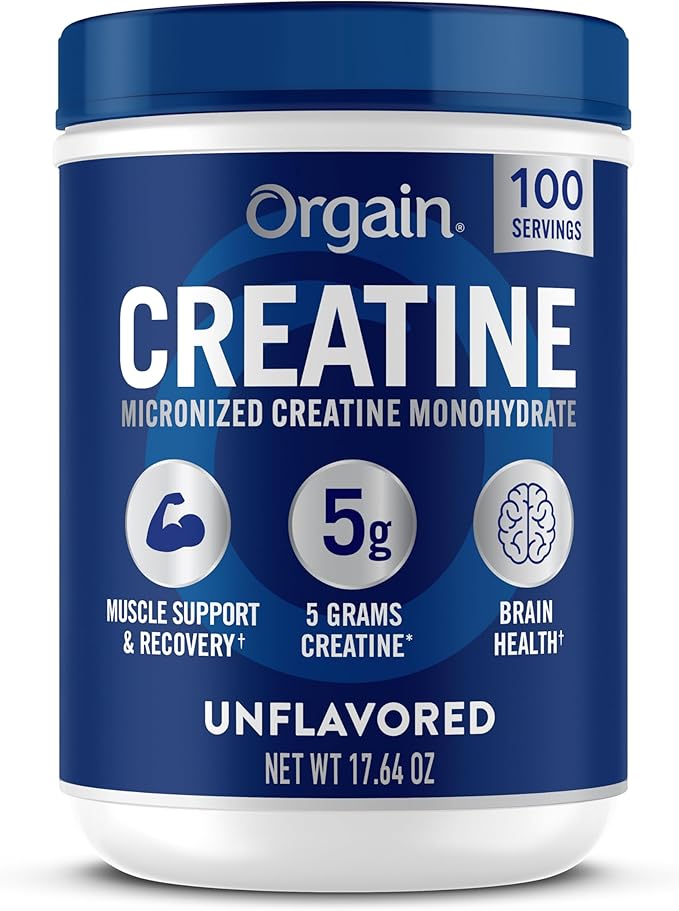 Orgain Creatine Monohydrate Micronized Powder – Unflavored, Vegan, 100 Servings