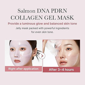 Medicube Salmon DNA PDRN Collagen Jelly Gel Mask – 4-Pack Overnight Face Masks for Glass Skin, Hydrating, Firming & Elasticity – Korean Skincare