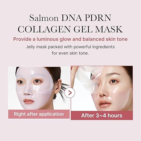 Medicube Salmon DNA PDRN Collagen Jelly Gel Mask – 4-Pack Overnight Face Masks for Glass Skin, Hydrating, Firming & Elasticity – Korean Skincare