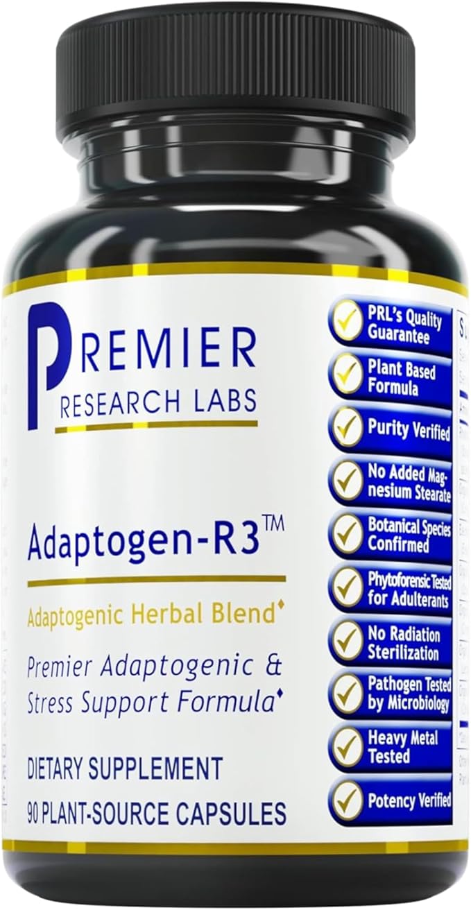 Premier Research Labs Adaptogen-R3 – Rhodiola, Maca & Ginseng Complex – Stress, Heart & Metabolic Support – Non-GMO, Gluten-Free – 90 Vegetarian Capsules