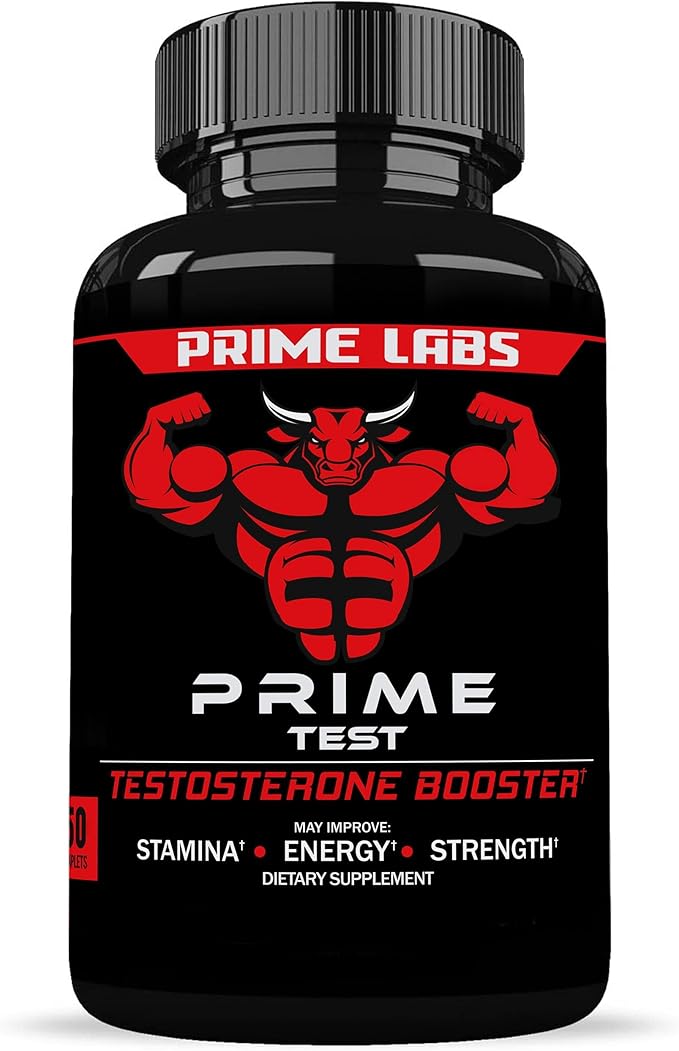 Prime Labs Men’s Testosterone Booster – Natural Stamina, Strength & Muscle Builder with Tongkat Ali, Horny Goat Weed & Saw Palmetto – 60 Caplets