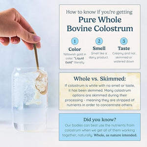 WonderCow Whole Bovine Colostrum Powder – Pure, Unflavored Gut & Immune Support – Natural IgG Superfood, Muscle Recovery & Wellness – Non-GMO, Gluten-Free – 60 Servings