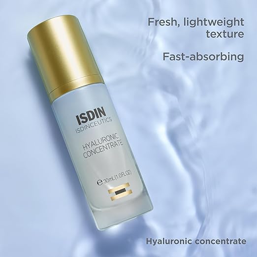 Isdinceutics Hyaluronic Concentrate – Lightweight Hydrating Face Serum with Hyaluronic Acid – Non-Comedogenic, Fragrance Free – 1.0 FL OZ