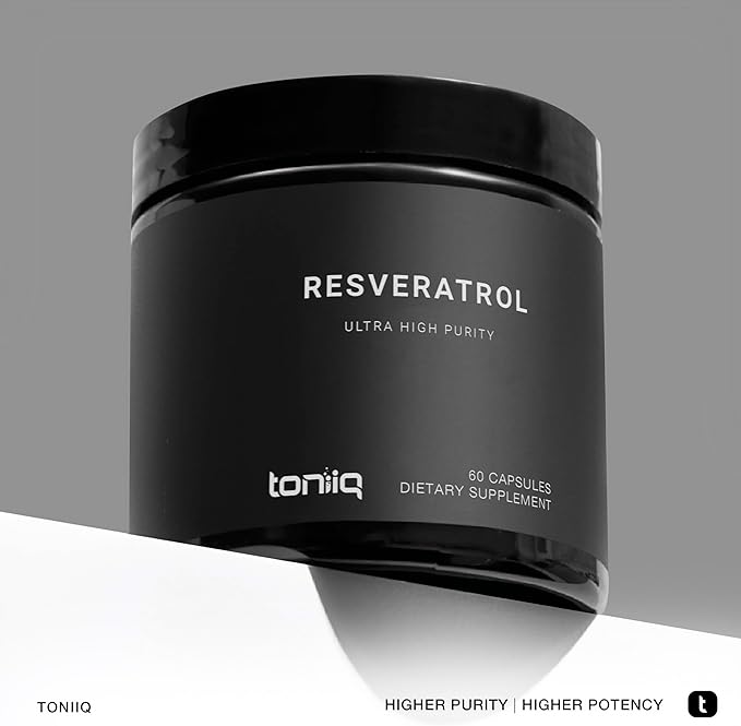 Toniiq Resveratrol 600mg – 98% Trans-Resveratrol, Ultra High Purity & Bioavailable Antioxidant – Heart, Cellular & Anti-Aging Support – Vegan, Non-GMO – 60 Capsules