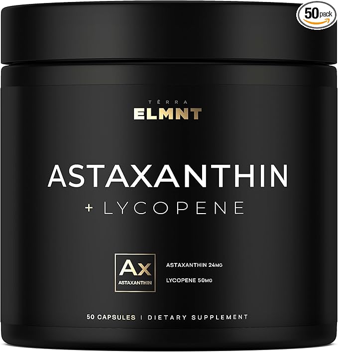Astaxanthin 24mg + Lycopene 50mg – Natural Carotenoids for Skin Pigmentation, Antioxidant, Eye & Immune Support – Non-GMO, Gluten-Free – 100% Natural