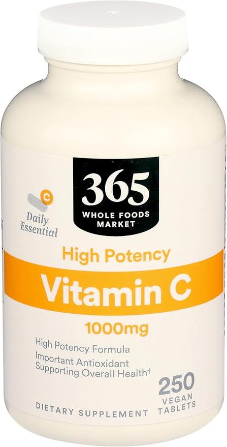 365 by Whole Foods Market Vitamin C 1000mg – Immune & Antioxidant Support – 250 Vegan Tablets