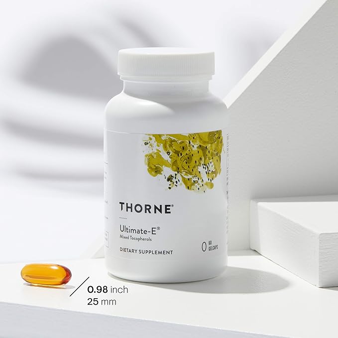 THORNE Ultimate-E – All Natural Vitamin E Complex, Mixed Tocopherols – Antioxidant, Heart, Skin & Immune Support – 60 Gelcaps