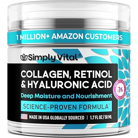 SimplyVital Collagen & Retinol Face Cream – Anti-Aging, Firming Moisturizer