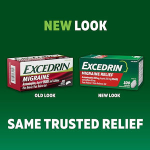 Excedrin Migraine Relief Caplets – 200 Count Triple-Action Formula for Fast Migraine Symptom Relief