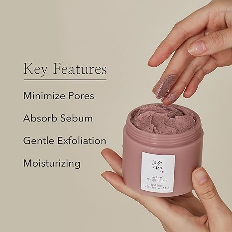 Beauty of Joseon Red Bean Pore Refreshing Mask – Hydrating Mud Cream Wash-Off Pack & Exfoliator for Pore Cleansing, Smoother Skin – Korean Skincare (140ml)