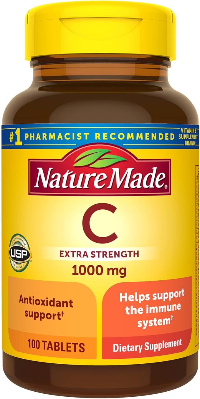 Nature Made Extra Strength Vitamin C 1000mg – Immune & Antioxidant Support – 100 Tablets