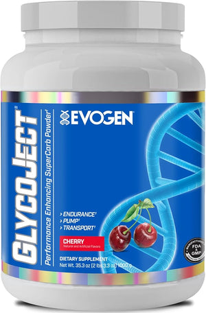 Evogen GlycoJect Super Carb Powder – Rapid Absorption, Cherry Flavor, 37 Servings, Pre & Post Workout