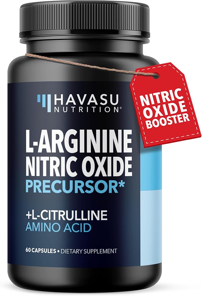 L-Arginine & L-Citrulline Capsules – Nitric Oxide Supplement, 60 Count, Vegan & Non-GMO, 1 Month Supply