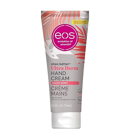 eos Shea Better Coconut Hand Cream – Instant Hydration, Non-Greasy, Paraben Free – 2.5 oz