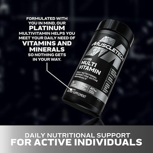 Platinum Multivitamin for Men & Women – Daily Energy, Immune & Workout Support – 18 Vitamins & Minerals – 90 Capsules