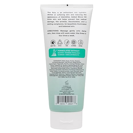 Vitamins and Sea Beauty Exfoliating Face Scrub – Monoi Oil, Sea Kelp & Natural Pumice, Clarifying & Firming Vegan Facial Exfoliator, Paraben-Free, 5.1 fl oz